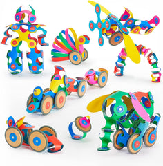 Clixo Wheel Creator Pack contents shown, tidy and inviting for imaginative play.