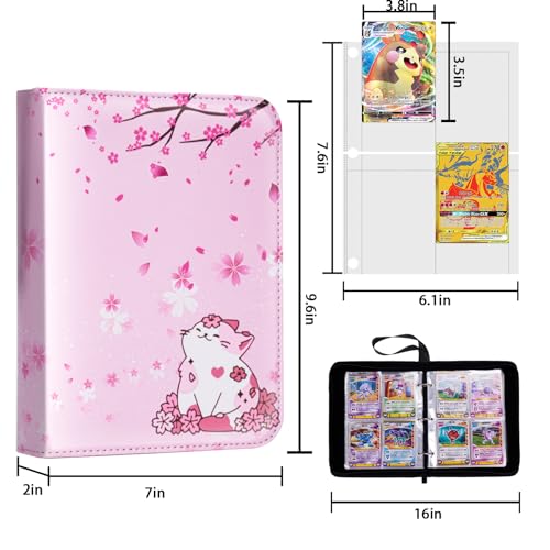 CLOKORIA card binder four-pocket layout supports double-sided storage