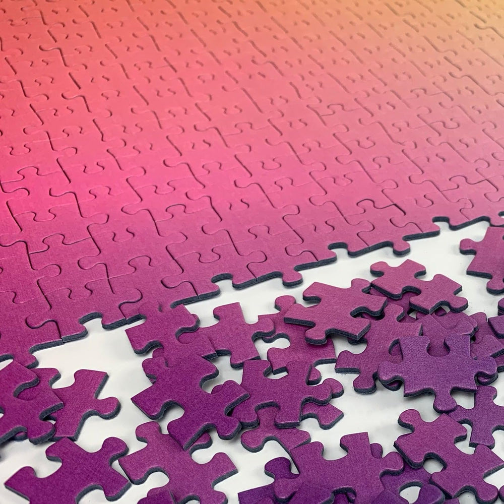 Cloudberries Gradient Puzzle completed size 27 by 19 inches fits on shelves