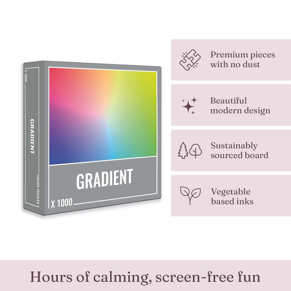 Cloudberries Gradient Puzzle rainbow gradient promotes calm focus during relaxing puzzle time