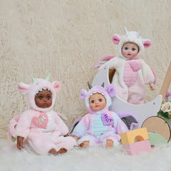Magnetic pacifier and accessories included with the doll