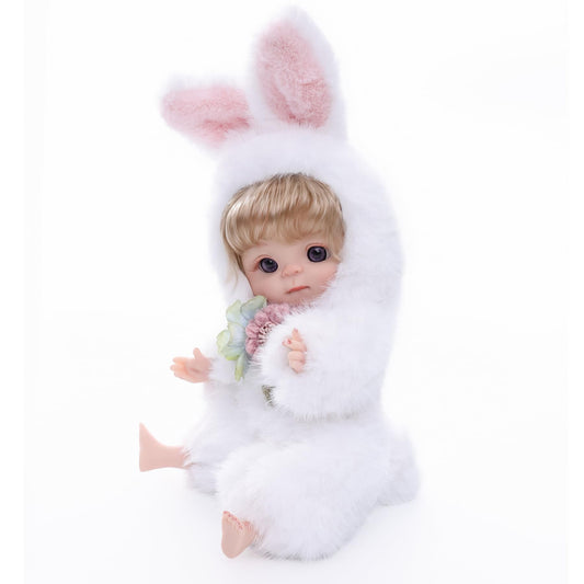 Cloveray Jojo bunny-suit doll offers soft cuddles for nap time and comfort