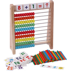 Cltoyvers wooden abacus with sturdy frame for classroom counting practice.