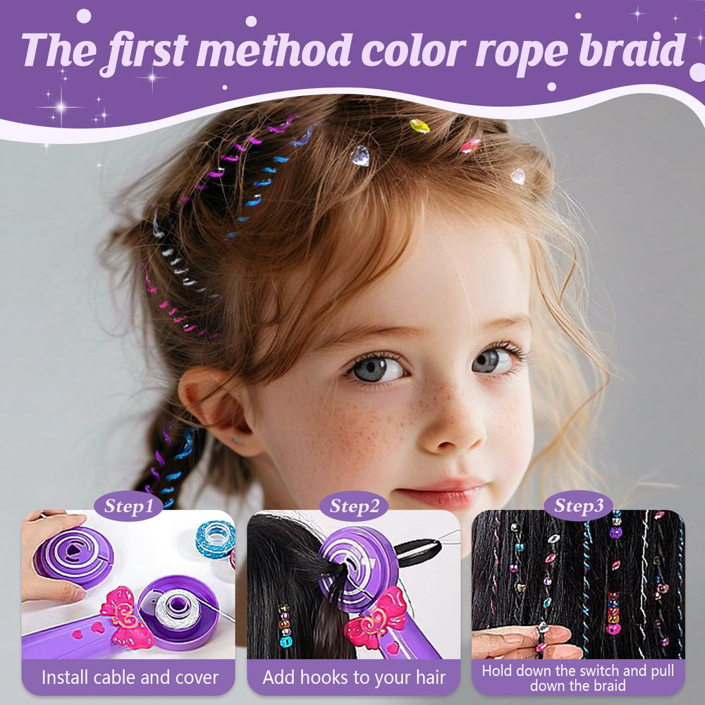 CLWVPCOT hair braiding decoration tool—twister mode 2 for wrapping threads and gems.