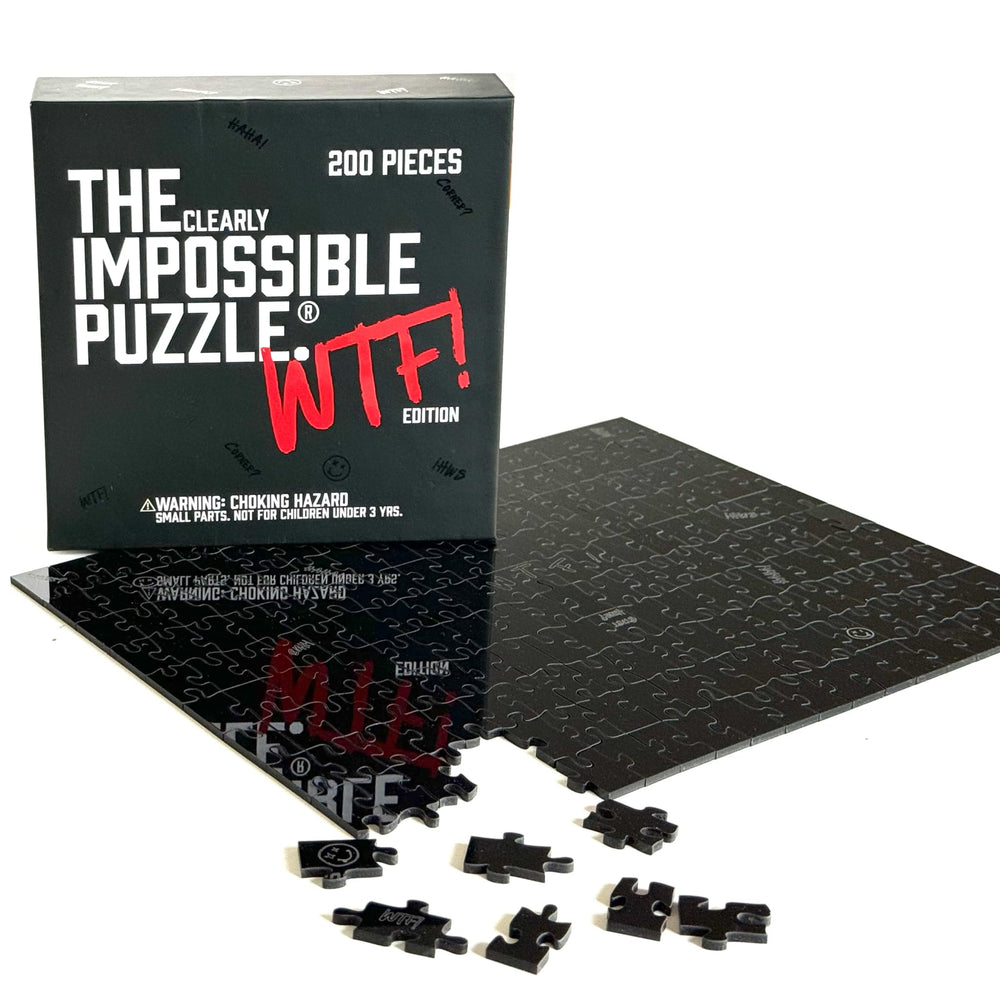 CM Originals Clearly Impossible Puzzle 1000 pieces on table, brain teaser for adults.