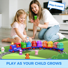 Cmiolacuna learning farm train curved tracks blue encourage creative track design and exploration.