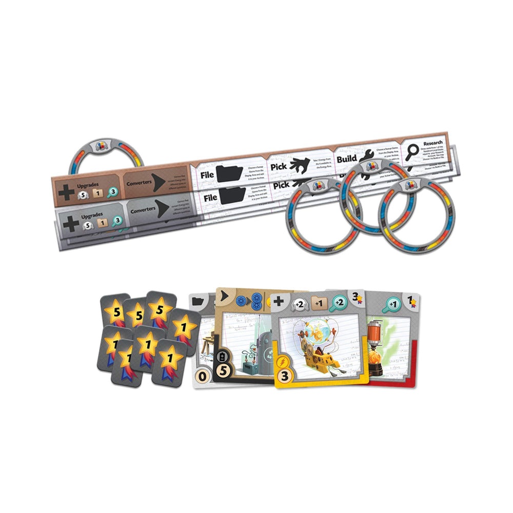 CMON Gizmos engine-building action shows chain reactions and fast turns.
