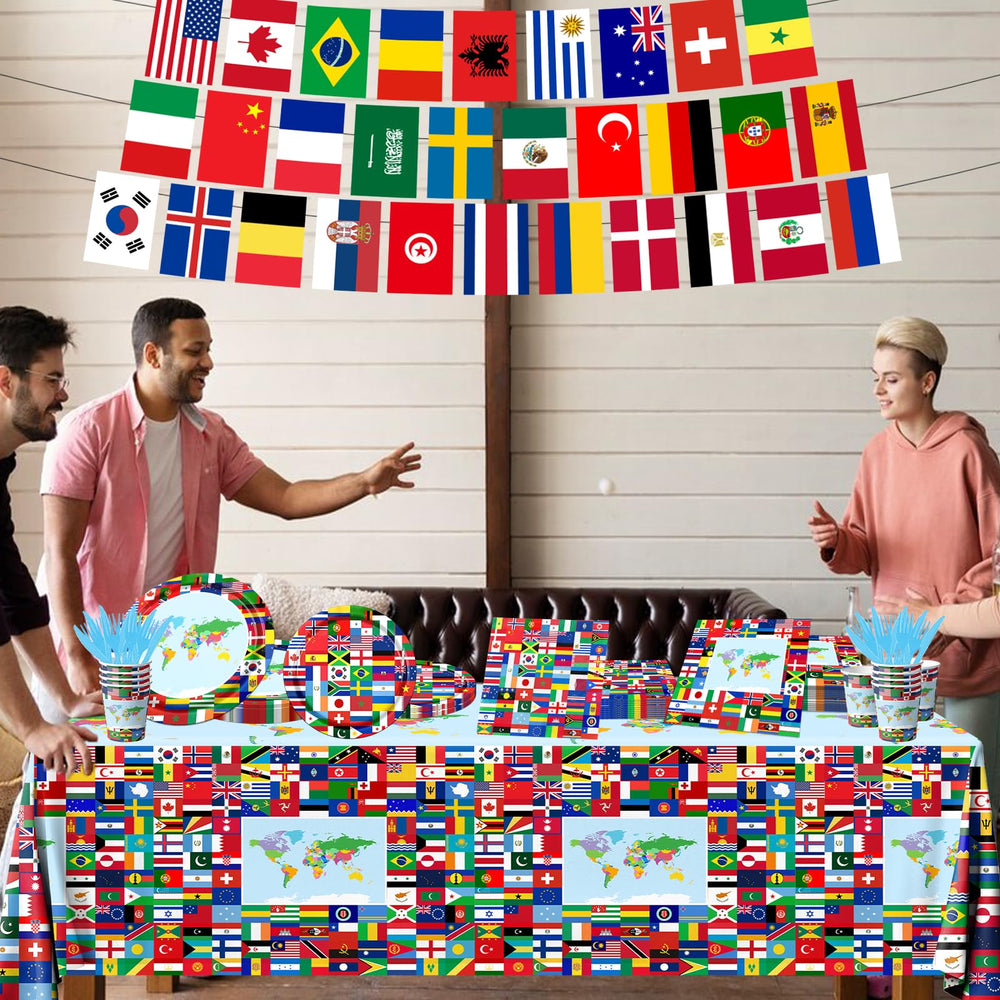 CMUSKO flag plates two sizes provide crisp, festive dining for guests