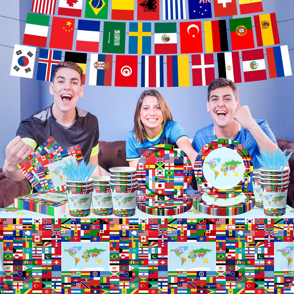 CMUSKO world flags tablecloth adds vibrant backdrop for indoor or outdoor events