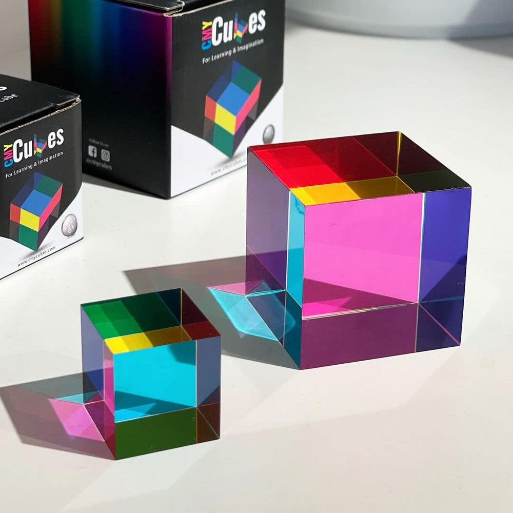 CMY Cubes Mini full cyan, magenta, yellow cube for color exploration