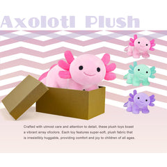 CNAANA Axolotl Plush in green color enhances vibrant decor