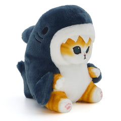 CNAANA Kawaii Shark Cat Plush Toy shark fin back, playful fantasy for storytime.