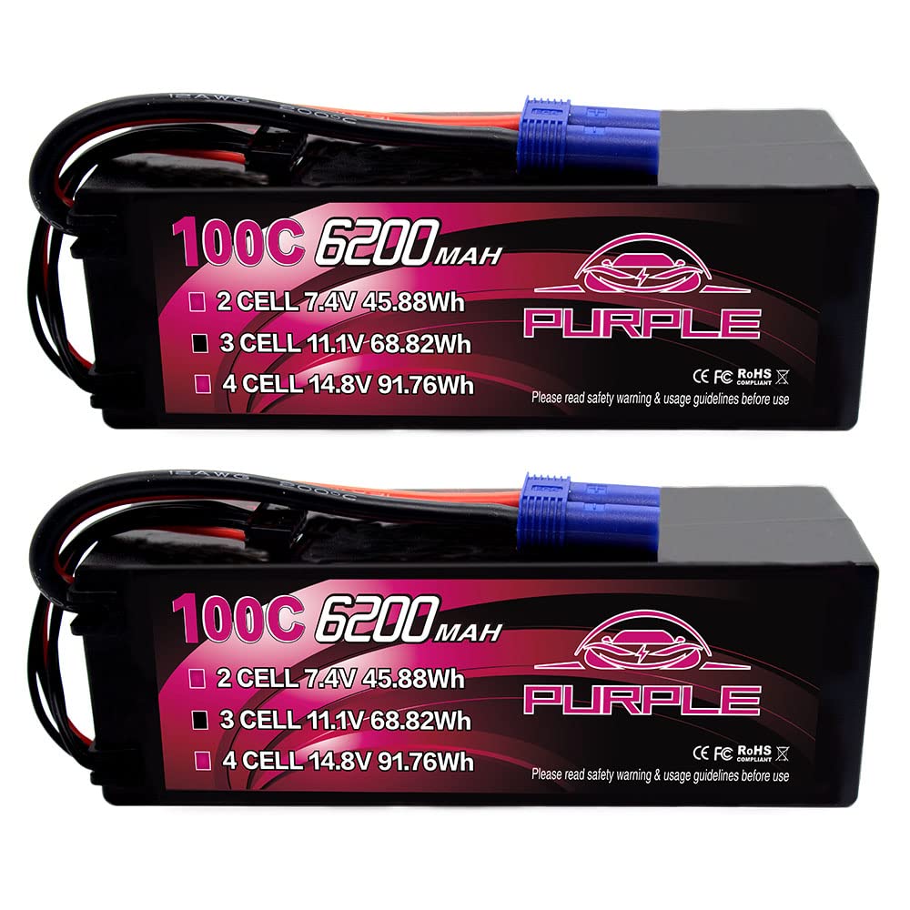 CNHL Purple Series 6200mAh 3S Lipo with EC5 plug in hard case for RC cars