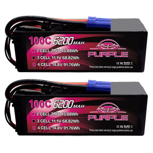 CNHL Purple Series 6200mAh 3S Lipo with EC5 plug in hard case for RC cars