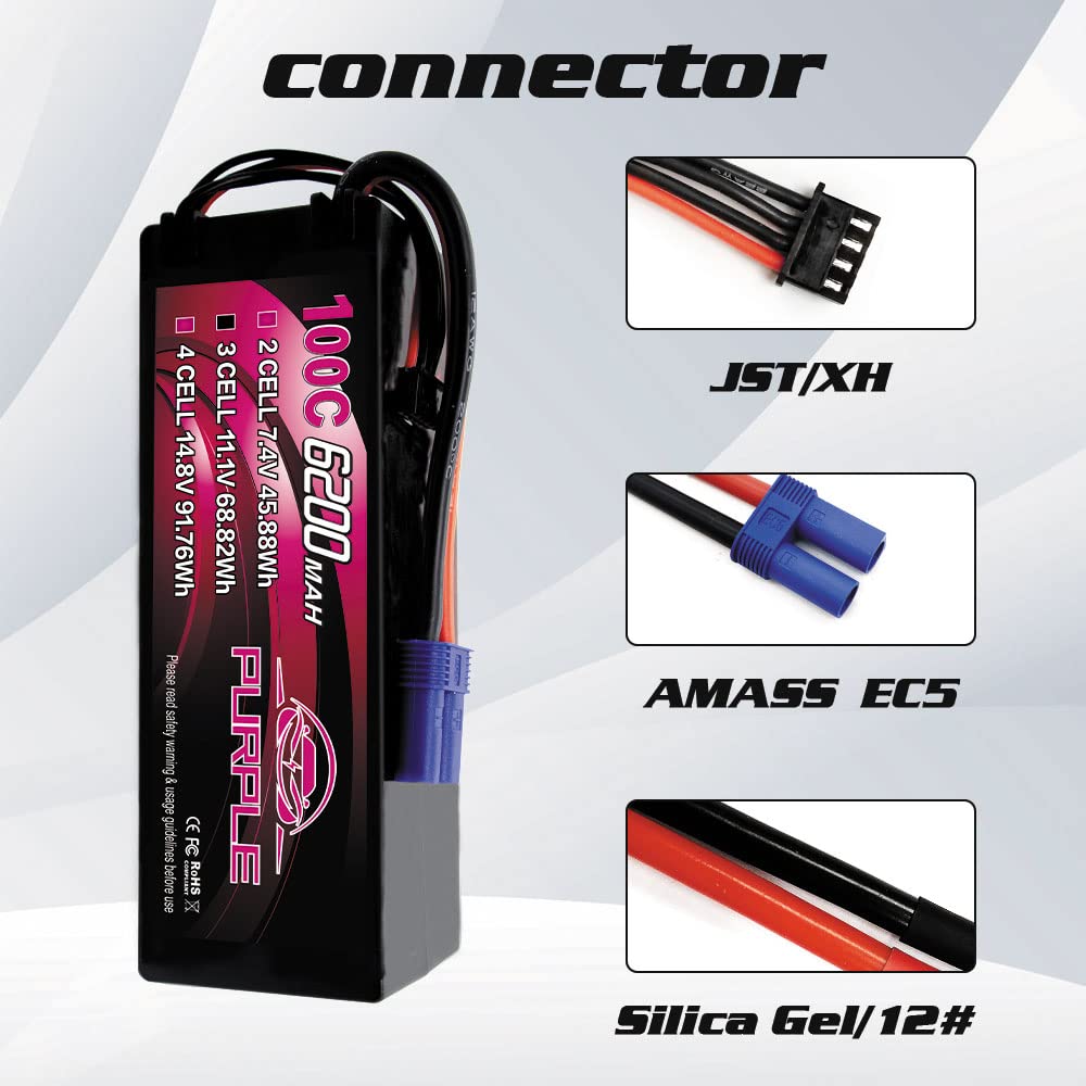 CNHL 6200mAh 100C discharge for RC trucks and boats