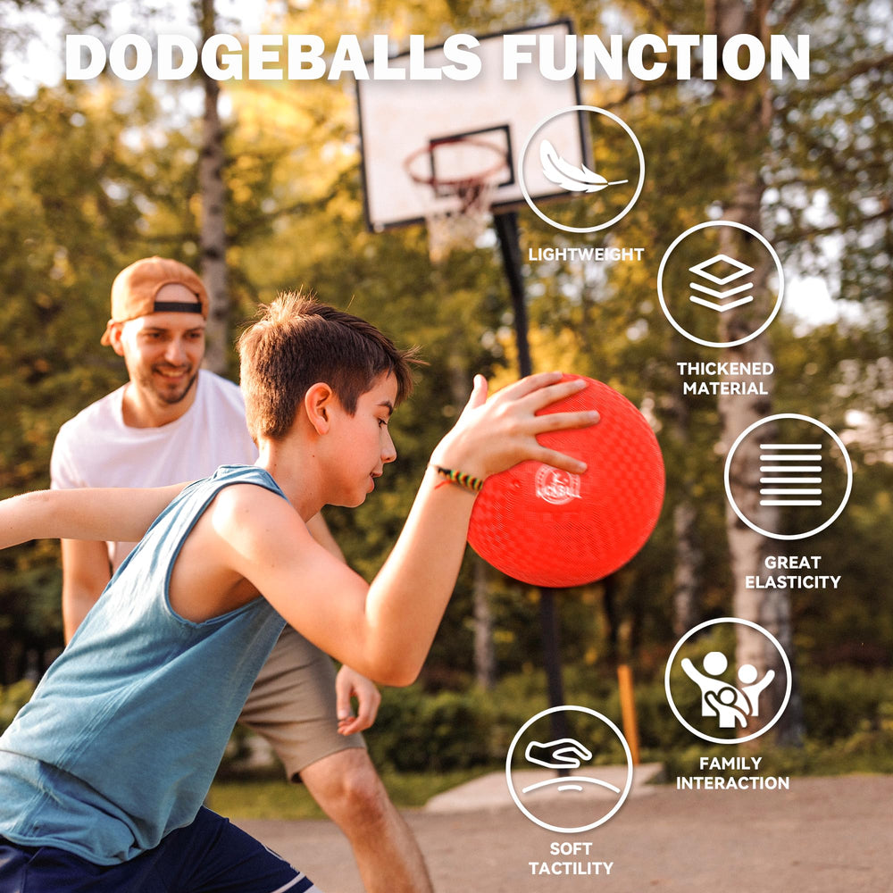 COAMZPARTY six-pack red dodgeball ideal for school gym or backyard fun