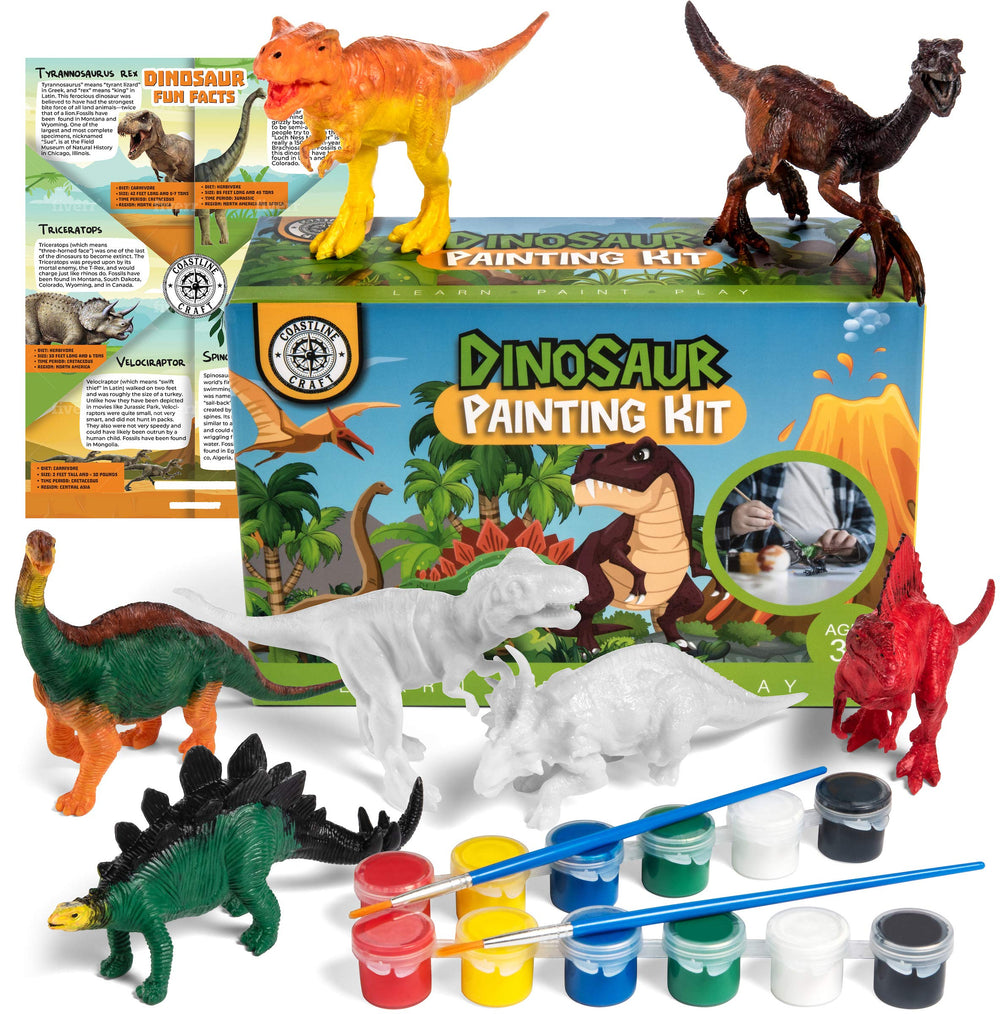 Coastline Craft stem-dinosaur-painting-kit offers creative painting with safe, mess-free supplies.