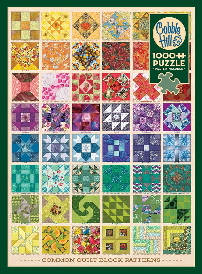 Cobble Hill Common Quilt Blocks poster included helps preview layout during assembly