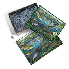 Cobble Hill Hooked on Fishing poster included—easy reference to speed up setup and preserve the artwork.