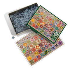 Cobble Hill puzzle box front highlights durable US-made quality