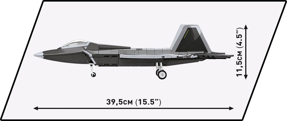 COBI F-22 nameplate with US flag enhances model identity.