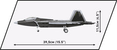 COBI F-22 nameplate with US flag enhances model identity.