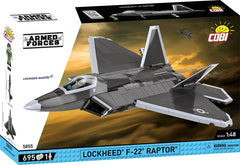 COBI F-22 vertical stabilizers feature precise shaping for realistic display.