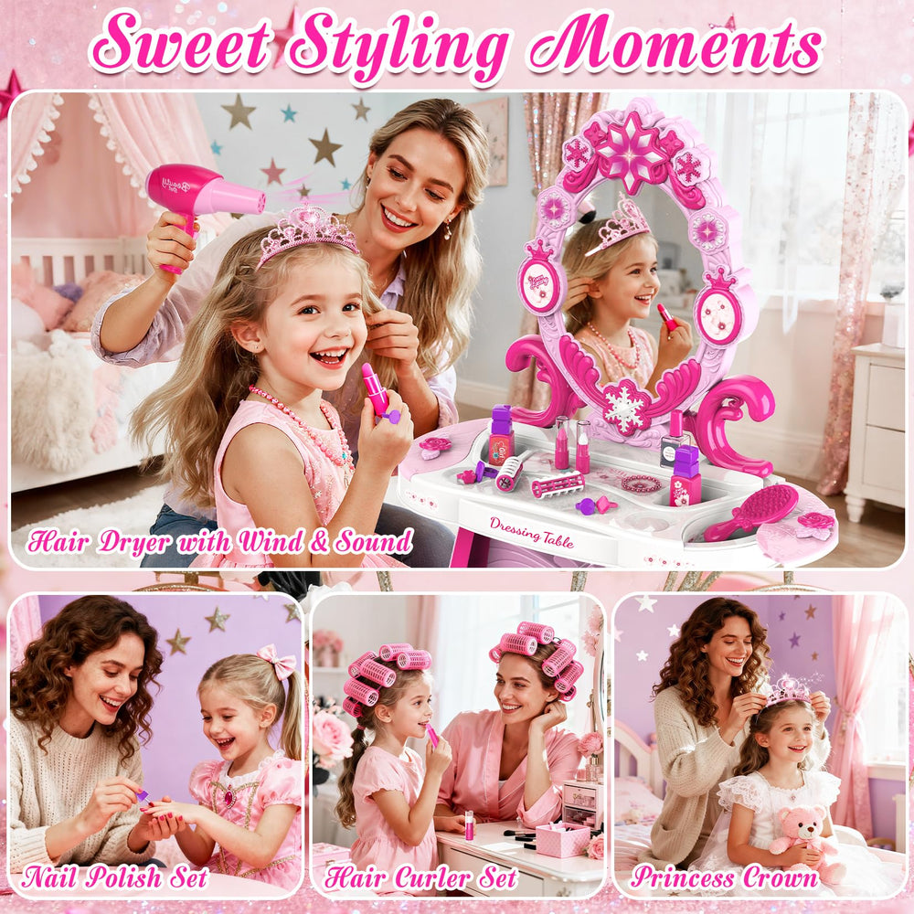 Cocojeci dress-up station with accessories for pretend beauty time