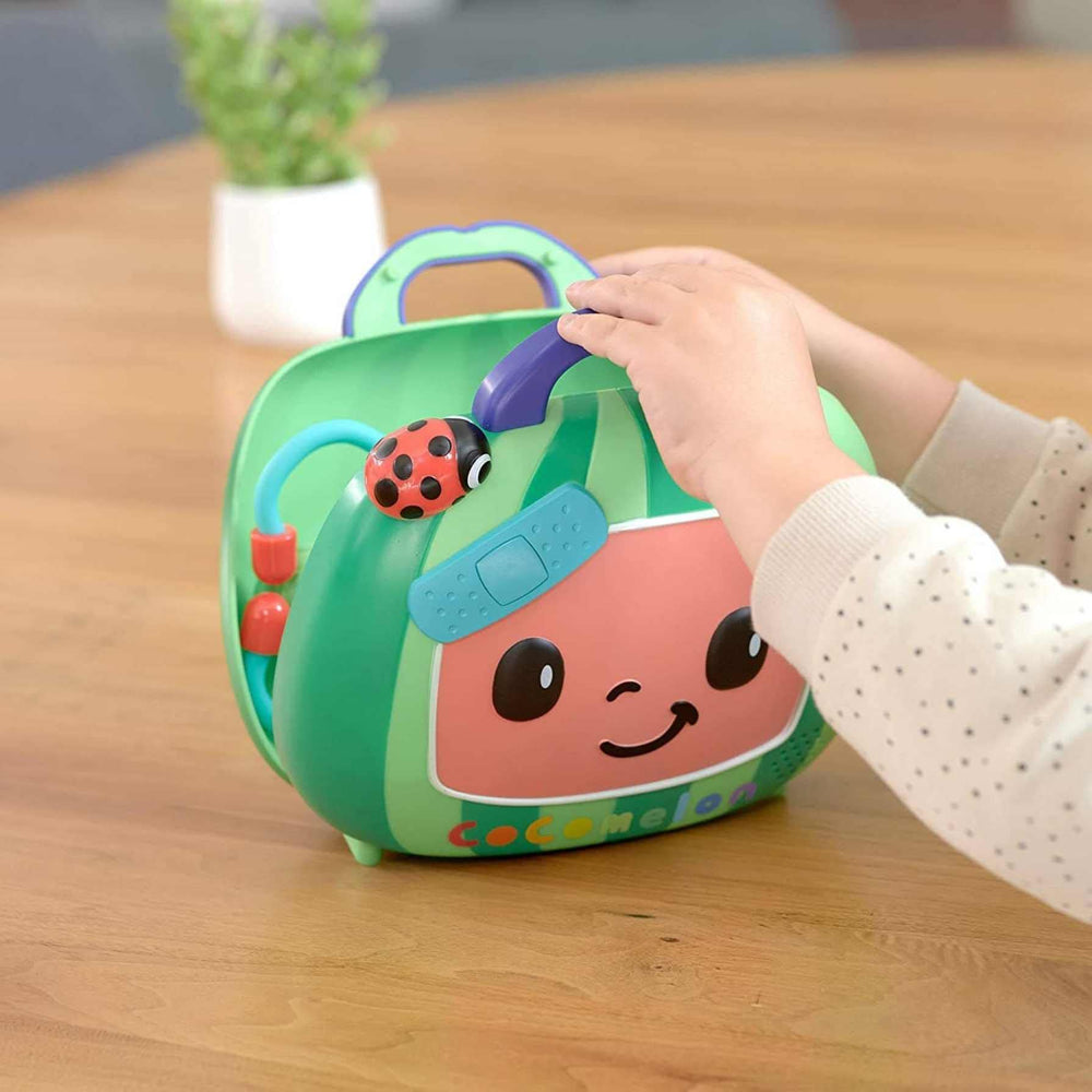 CoComelon stethoscope demonstrates heart sounds for imaginative medical play.