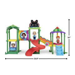 CoComelon Lane carousel spins Bella for dynamic movement.