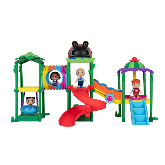 CoComelon Lane playset with climb-rhyme playground and interactive lights for imaginative play.