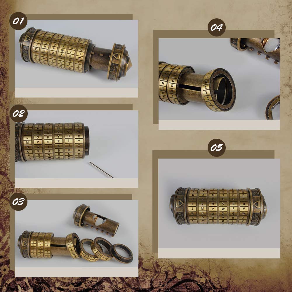 unboxing scene of Cryptex Da Vinci Code Mini puzzle box