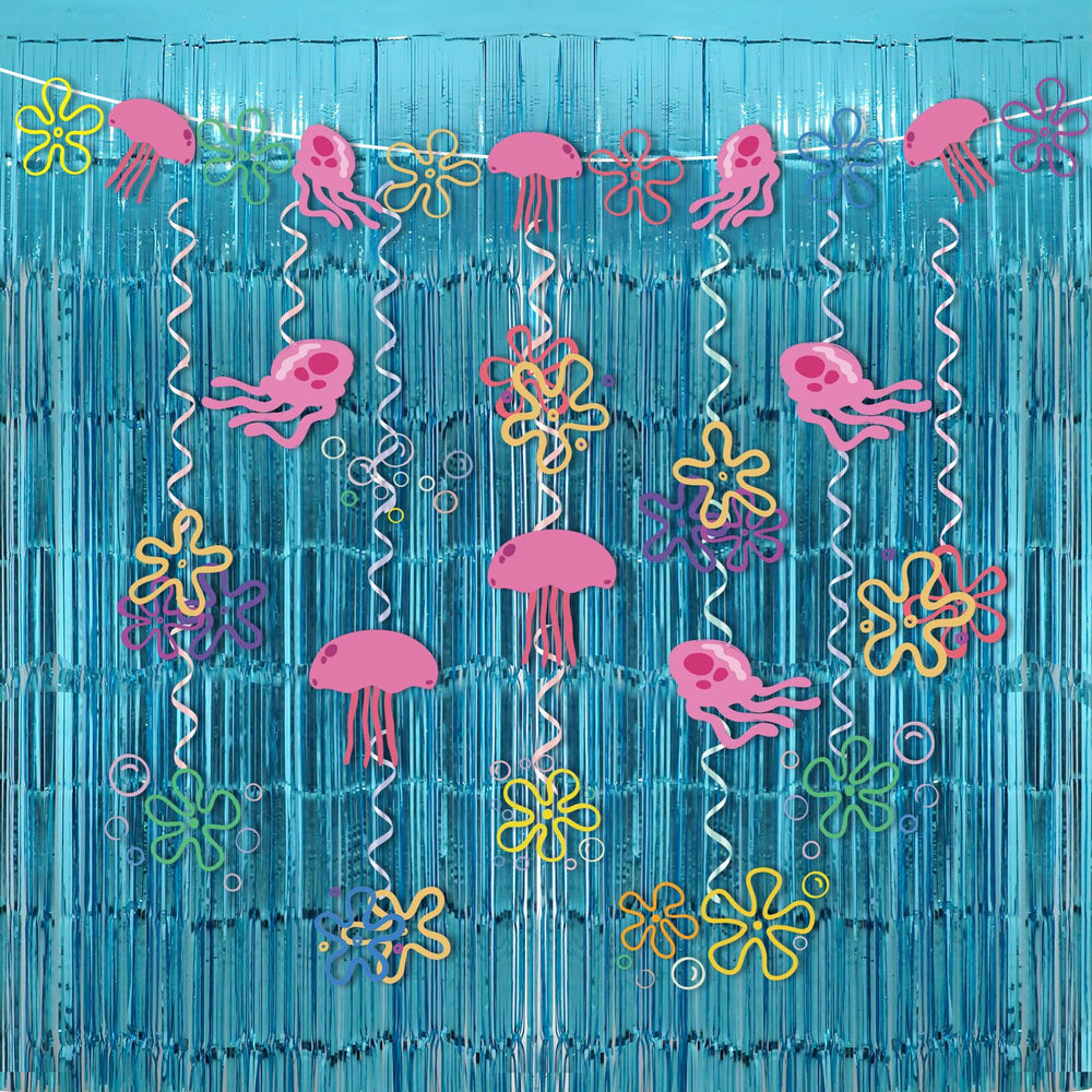 Cogniplay yellow cartoon ocean banner for bright photo backdrop at parties
