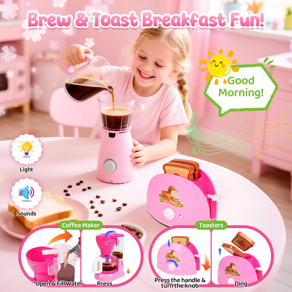 Coherny pretend-food set supports complete meal role-play scenarios