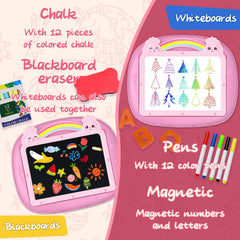 Cokzer toddler double-sided easel for whiteboard and chalkboard activities
