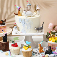 Colingmill mini birthday hats for cupcakes with colorful charm