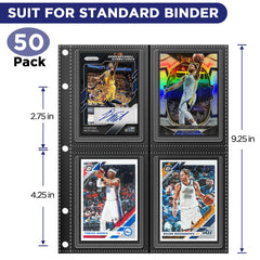CollectHall top-loader sleeves inside view showing four pockets per page for secure card storage.