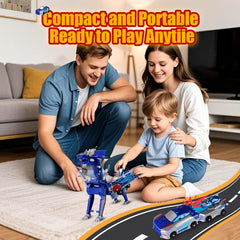 Collision Transforming Dinosaur Car Toy blue, gift-ready option for birthdays and holidays