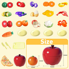 Colnic apple-shaped storage basket keeps toy meals neatly organized.