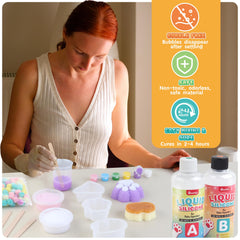ColoPlay Taba Squishy Kit three reusable molds with flocking finish options.