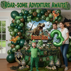 ColorToyz Happy Birthday banner showcases Dino theme for party signage.
