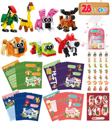 Colplay animal building blocks 28-pack ready for classroom Valentine's gift exchange.
