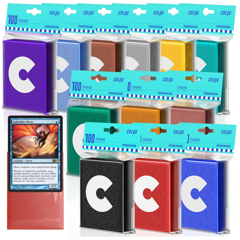 COLQU 1200ct matte card sleeves in a color-packed pack for MTG and TCG cards