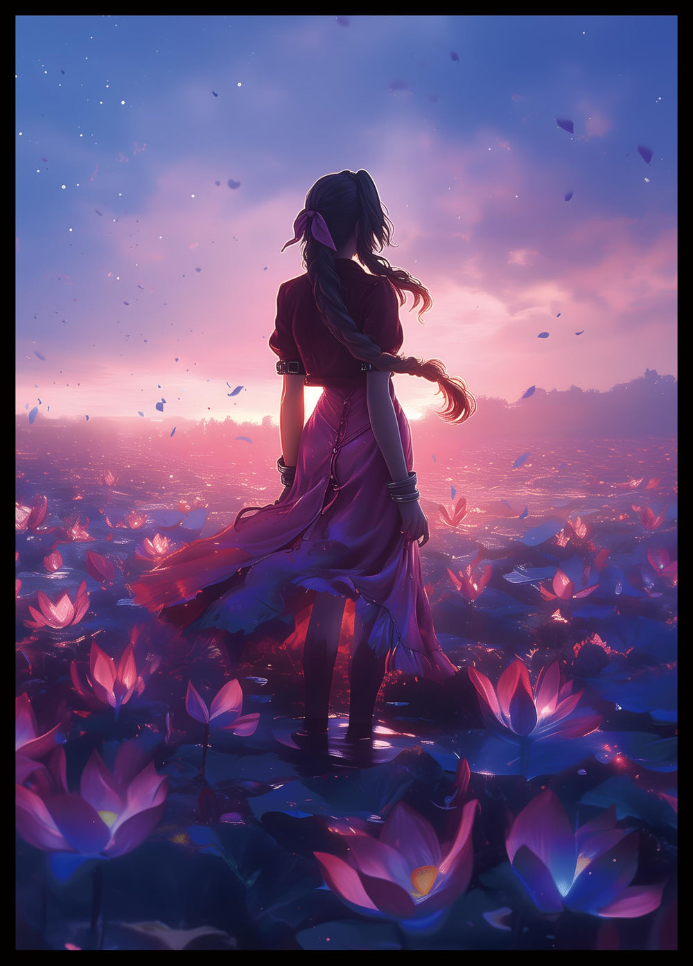 Comdek00 MTG sleeves Fantasy Lotus front view with clear protection and vibrant art.