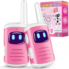 ComedyFun pink two-pack walkie talkies for outdoor play and easy communication.