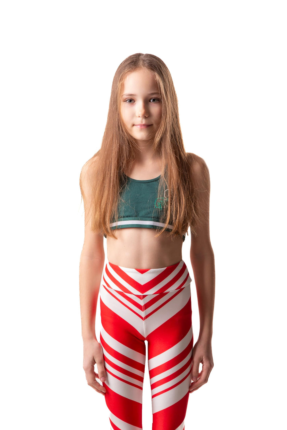 ComfyCamper Santa Claus print leggings, warm outfit for playtime.