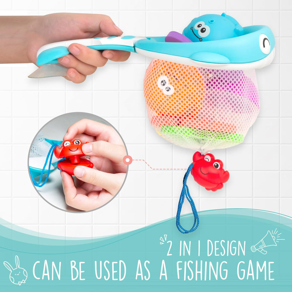 Comfylife bath toy organizer stores toys neatly after playtime.