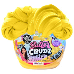 Compound Kings Fluffy Butter Cloudz bucket front view showing soft, scented slime for sensory play