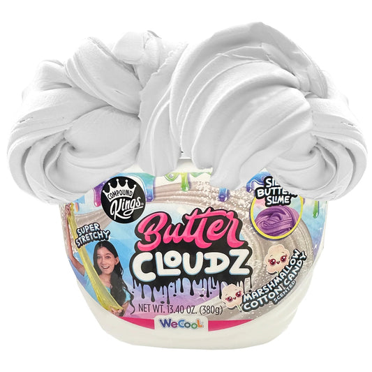 COMPOUND KINGS Fluffy Butter Cloudz bucket in white marshmallow for soft sensory play.