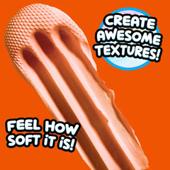 Compound Kings orange-scent slime conveys fragrant sensory cue during playtime.